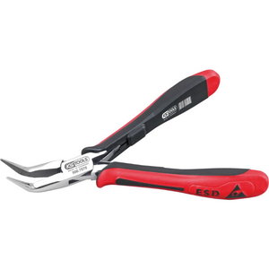 ESD long-nose pliers, curved, without cut, 130mm 