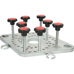 Adaptor plate for pressured air stand spring compressor
