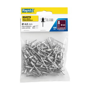 Standarta kniedes Al 4,0x8mm, 100 gab., Rapid