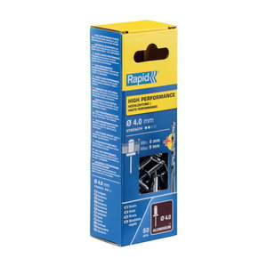 Kniedes Al 4,0x12mm, 50 gab. + Drill C, Rapid
