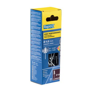 Kniedes Al 4,8x10mm, 50 gab. + Drill C 