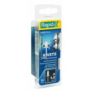 Kniedės auk&scaron;tos kokybės  Al 4,8x20mm 50vnt + Drill C 