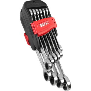 Kombinuotų terkšlinių raktų komplektas, 10 vnt GEARplus, KS Tools