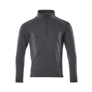 Sweatshirt with half zip Nantes, dark navy 4XL