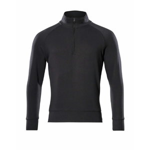 Sweatshirt with half zip Nantes, black 4XL