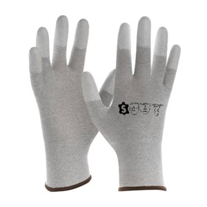 Glove ESD polyester PU tip, grey 10