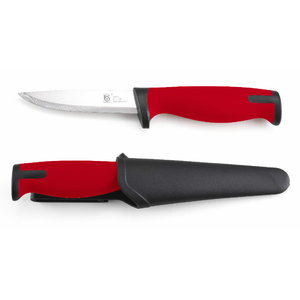 Knife, universal, rubber handle, carbon steel blade, Lindbloms Knivar