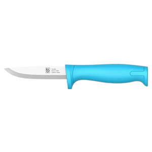 Knife, universal, black plastic handle, carbon steel blade, Lindbloms