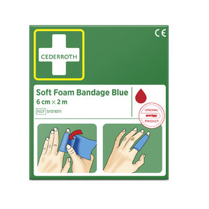  Soft Foam Bandage Blue, 6 cm x 2 m, Cederroth