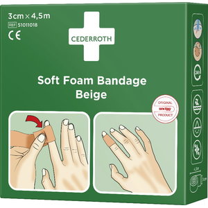 Soft Foam Bandage, beige, 3 cm x  4,5 m, Cederroth