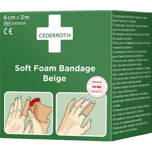  Soft Foam Bandage, beige, 6cm x 2 m, Cederroth