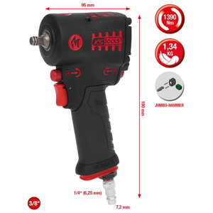 Suruõhu mutrikeeraja  löögiga 3/8´´ MONSTER Mini 1390Nm, KS Tools