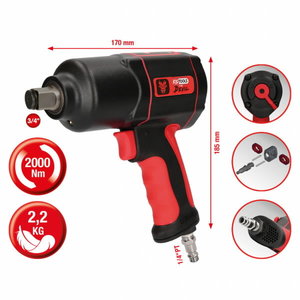 3/4´´ THE DEVIL high performance impact wrench, 2000Nm, KS Tools