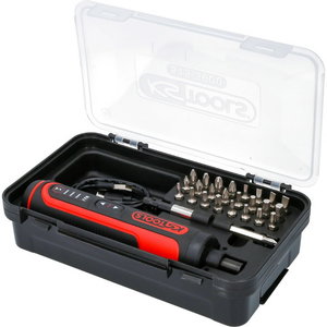 EMONSTER 1/4´´ USB re-chargable screwdriver set, straight handle, 27 pcs, KS Tools