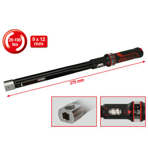 Product image of: Динамометрический ключ 9x12мм 20-100Nm, KS Tools