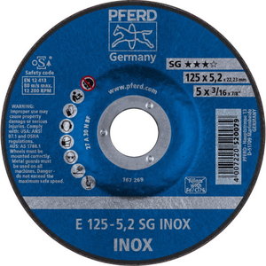 Slīpēšanas disks SG Inox 125x5mm A30 N, Pferd