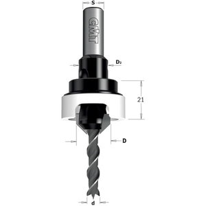 DRILL BIT WITH 45° COUNTERSINK SET HW Z2  S=10  D=5/16 RH 