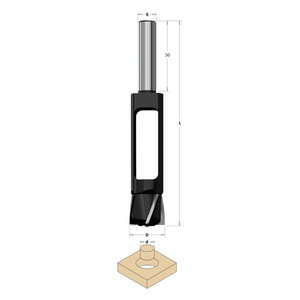 SP PLUG CUTTER  Z=5  S=13X50  D=22X140  RH, CMT