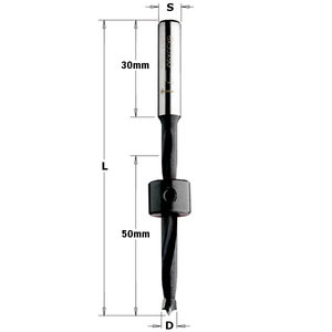 Spiralinis medžio grąžtas HW S=8X30 D=5X90 RH 