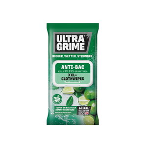 Mitrās tīrīšanas lupatiņas UltraGrime LIFE Anti-Bac 40 