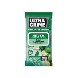 Drėgno valymo servetėlės UltraGrime LIFE Anti-Bac 40 