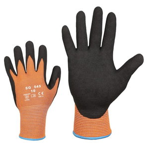 Elastic acrylic/spandeks gloves, nitrile rubber coated palm, KTR