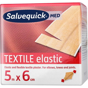 Tekstilinis pleistras Salvequick, 5m x 6cm 