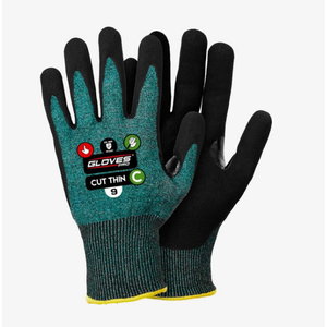 Pir&scaron;tinės, atsparios įpjovimams, CUT THIN,  C, žalia/juoda, GLOVESPRO