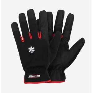 Wintergloves, PU/polyester, Red 10, Gloves Pro®