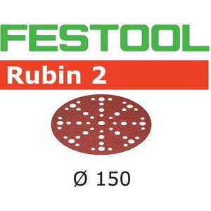 Шлифовальный диск на липучке Velcro Rubin 2 48 отверстий 10шт 150mm P40, FESTOOL