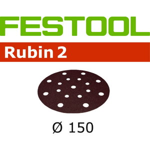 Шлифовальный диск на липучке Velcro Rubin 2 48 отверстий 50шт 150mm P120, FESTOOL