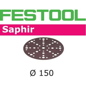 Шлифовальный диск на липучке Velcro Saphir 48 отверстий 25шт 150mm P24, FESTOOL
