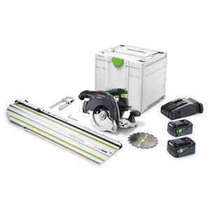 Akumulatora ripzāģis HKC 55 EBI-Set-Plus / 5,0 Ah + sliede, Festool
