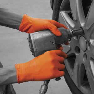 Pir&scaron;tinės, nitrilas, vienkartinės, be pudros 50vnt, oranžinės, GLOVESPRO