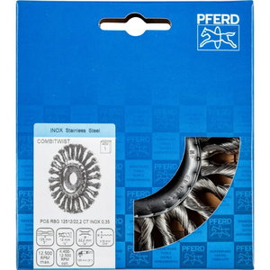 Wheel brush RBG CT Inox 125x12/22,23mm 0,35mm, Pferd