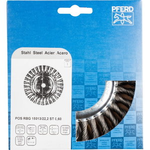 Wheel brush RBG Steel 150x13x22,2mm 0,6mm, Pferd