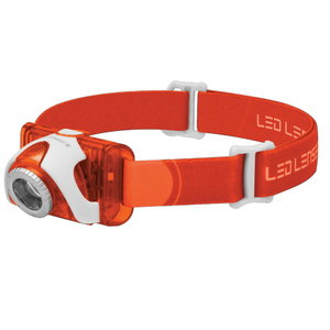 Žibintuvėlis ant galvos SEO3 Orange, 3xAAA, balta/raudona šviesa, IPX6, 100lm, LedLenser
