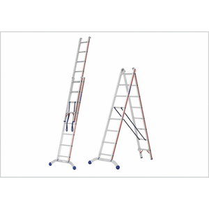 Combination ladder 2x8 steps 2,39/4,07m 6045, Hymer
