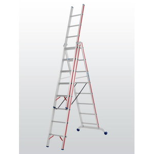 Combination ladder 3x10 steps 3,02/7,22m 6047, Hymer