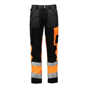 Hi-vis bikses Superstretch,6063, oranžas/melnas/tumši pelēka