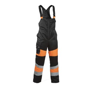 Product image of: Winter bib trousers 6076 hi-vis CL1, black/orange L, Dimex