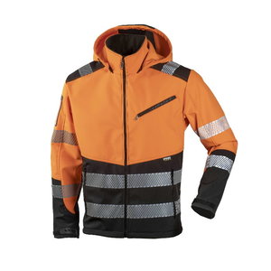 Softshell jacket 6099R, HI-VIS CL2, black/orange, DIMEX