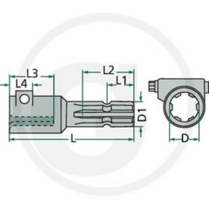 Reducing piece, with sliding pin 1 3/8".21/6 