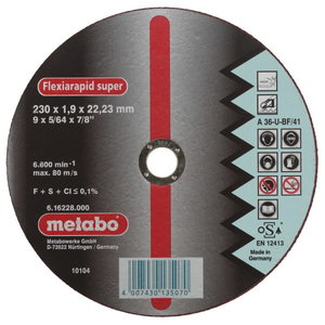 INOX режущий диск 230x1,9x22 A36U, METABO