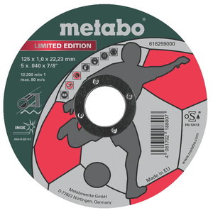 Режущий диск 125x1mm &bdquo;Limited Edition&ldquo; Inox, METABO