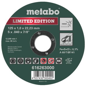 Pjovimo diskas Special Edition II Inox 125x1mm, Metabo