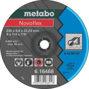 Slīpēšanas disks 125x6mm A24 Novoflex, Metabo