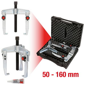 Quick adjustment universal puller set, 7 pcs 50-160mm, KS Tools