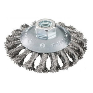 Diskinis vielinis šepetys knotted Steel 115mm, M14, 0,5mm, Metabo