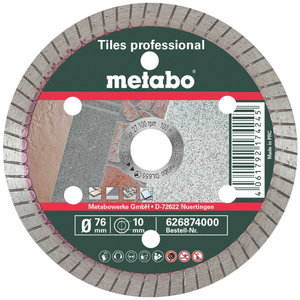 Diamond cutting disc professional TP 76/10mm, Metabo
